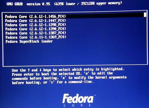 grub 的開機圖示 grub 的開機圖示